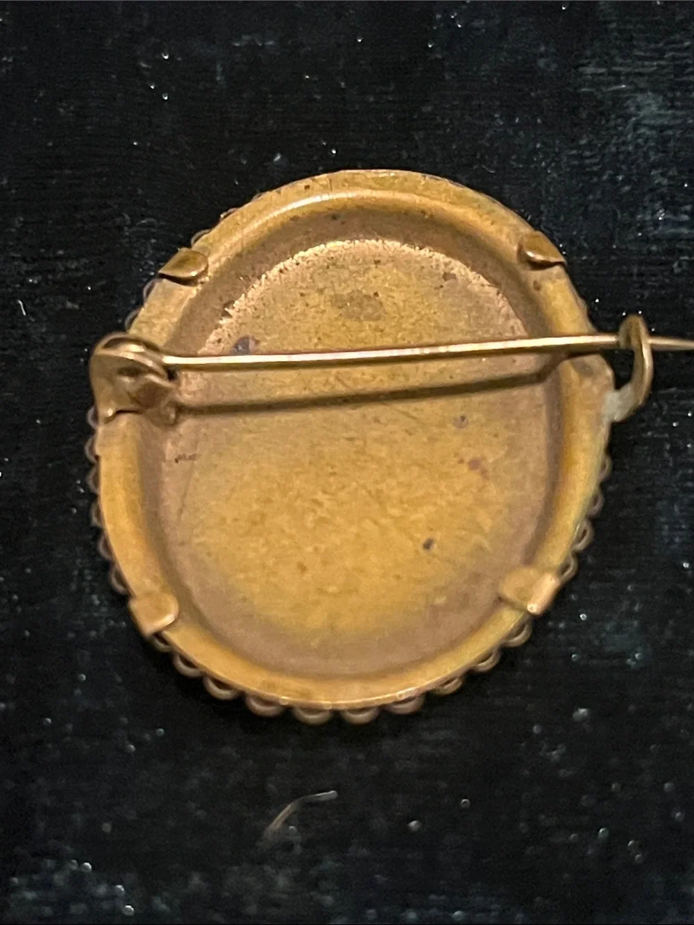 Antique Victorian Sepia Portrait Brooch Pin Estate Jewelry c. 1890–1910